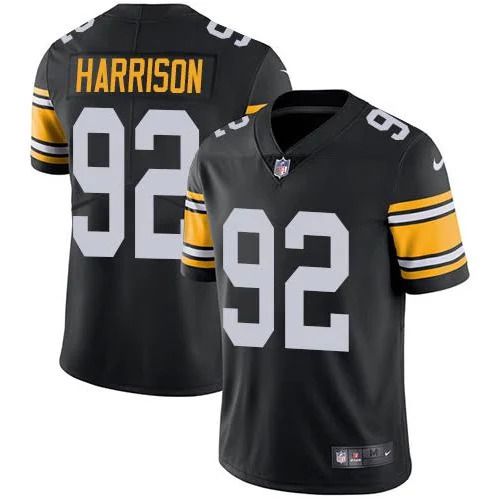 Men Pittsburgh Steelers 92 Harrison Nike Black Limited NFL Jersey